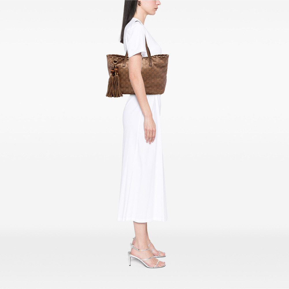Pre-Loved Gucci Medium Guccissima Bamboo Tassel Tote - Picture 6 of 6